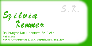 szilvia kemmer business card